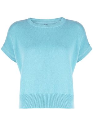 Teddy Cashmere pull en cachemire Genova à coupe crop - Bleu