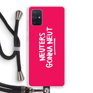 Neuters (roze): Samsung Galaxy A71 Transparant Hoesje met koord