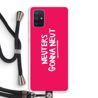 Neuters (roze): Samsung Galaxy A71 Transparant Hoesje met koord