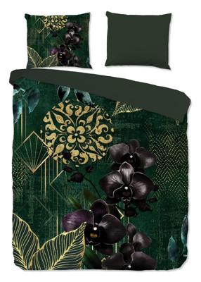 Good Morning Dekbedovertrek "orchideeen en gouden elementen" - Groen - (240x200/220 cm) - Katoen Good Morning Dekbedovertrek "orchideeen en gouden elementen" - Groen - (240x200/220 cm) - Katoen