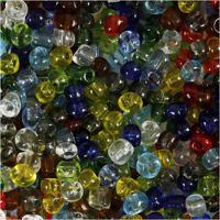 Creativ Company Rocailles, d 4 mm, afm 6/0, gatgrootte 0,9-1,2 mm, transparant glans, 130 gr/ 1 doos