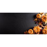 Inductiebeschermer - Oranje Bladeren met Pompoenen - 78x52 cm - thumbnail