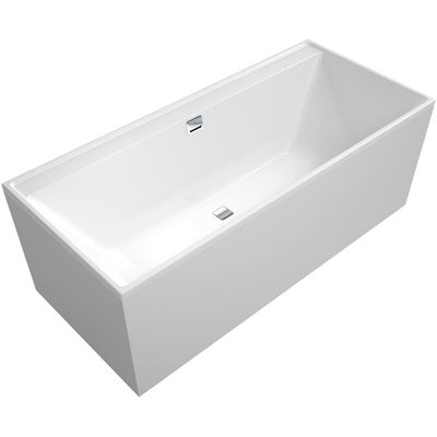 Villeroy & Boch Collaro Bad - 180x80cm - inbouw - rechthoek - met badwaste chrome - zonder panelen - wit uba180cor2dv-01