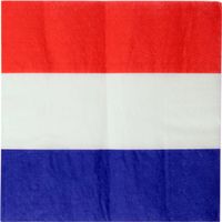 60x Nederland feest servetjes met Nederlandse vlag opdruk 33 x 33 cm - Feestservetten