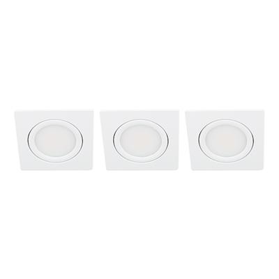 Set 3x Bella Ondiepe LED spot kantelbaar 5Watt vierkant WIT dimbaar - interne driver