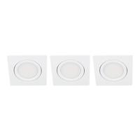 Set 3x Bella Ondiepe LED spot kantelbaar 5Watt vierkant WIT dimbaar - interne driver