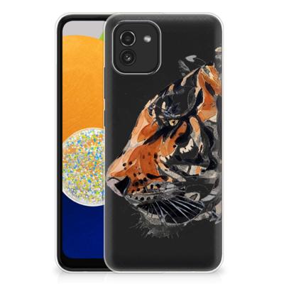 Smartphone hoesje Samsung Galaxy A03 Watercolor Tiger