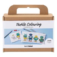 Creativ Company Mini hobbyset textiel decoreren robot primair kleuren