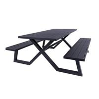 luxe aluminium picknicktafel Dex 200 cm zwart luxe aluminium picknicktafel Dex 200 cm zwart