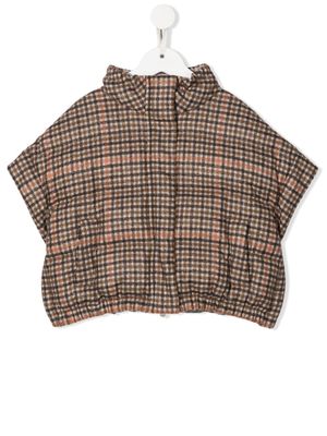 Brunello Cucinelli Kids doudoune à carreaux - Tons neutres