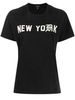 R13 t-shirt à imprimé New York - Noir