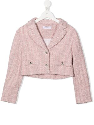 Monnalisa veste crop à effet métallisé - Rose
