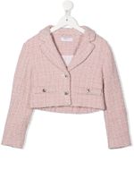 Monnalisa veste crop à effet métallisé - Rose