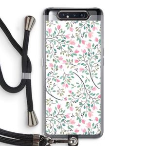 Sierlijke bloemen: Samsung Galaxy A80 Transparant Hoesje met koord