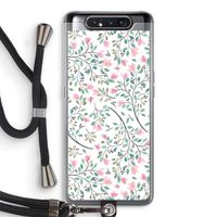 Sierlijke bloemen: Samsung Galaxy A80 Transparant Hoesje met koord Sierlijke bloemen: Samsung Galaxy A80 Transparant Hoesje met koord