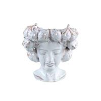 PTMD Alani White glazed ceramic statue of women head A - thumbnail