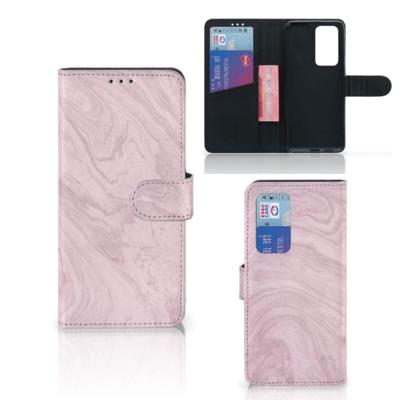 Huawei P40 Pro | Bookcase | Marble Pink - Origineel Cadeau Vriendin