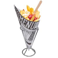 Bellatio Design Frietzakhouder - incl. 10 frietzakjes - 9 x 16 cm - patathouder - serveren