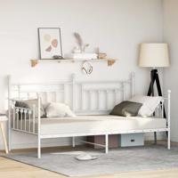 Bedframe voor een daybed met hoofdeinde Wit 90 x 190 cm Staal