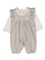 Chloé Kids trousseau de naissance en velours à fleurs brodées - Gris