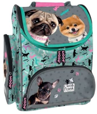 Cleo & Frank rugzak junior 35 x 27 cm polyester turquoise/grijs Cleo & Frank rugzak junior 35 x 27 cm polyester turquoise/grijs