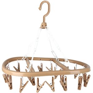 Wasgoed droogcarrousel/droogmolen - 20 clips/knijpers - beige - kunststof - 30 x 42 cm