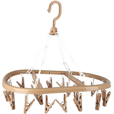 Wasgoed droogcarrousel/droogmolen - 20 clips/knijpers - beige - kunststof - 30 x 42 cm