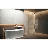 Novellini H art Inloopdouche - 120x200cm - Ribbelglas linea 1 - Brushed bronze (brons) harthc120-92q Novellini H art Inloopdouche - 120x200cm - Ribbelglas linea 1 - Brushed bronze (brons) harthc120-92q