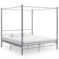 Hemelbedframe metaal grijs 200x200 cm