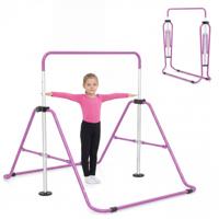Opvouwbare Gymnastiekstang voor Kinderen in Hoogte Verstelbare Horizontale Kip-Trainingsstang met Antislipbasis-Paars
