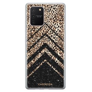 Samsung Galaxy S10 Lite siliconen hoesje - Chevron luipaard