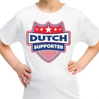 Nederland / Dutch schild supporter t-shirt wit voor kinder - thumbnail