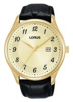 Lorus RH908PX9 Horloge staal-leder goudkleurig-zwart 42 mm - thumbnail