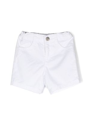 Emporio Armani Kids short en jean à détail de logo - Blanc