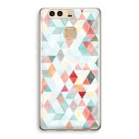 Gekleurde driehoekjes pastel: Huawei P9 Transparant Hoesje