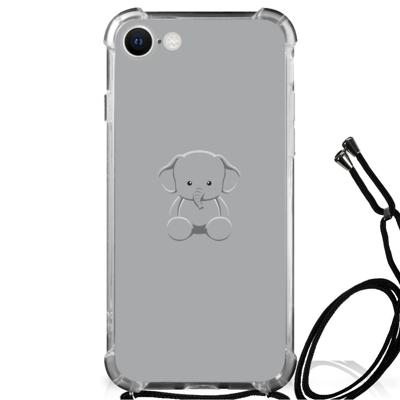 iPhone SE 2022 | 2020 | 8 | 7 Stevig | Bumper Hoesje | Grijs Baby Olifant iPhone SE 2022 | 2020 | 8 | 7 Stevig | Bumper Hoesje | Grijs Baby Olifant