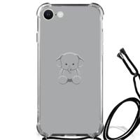iPhone SE 2022 | 2020 | 8 | 7 Stevig | Bumper Hoesje | Grijs Baby Olifant