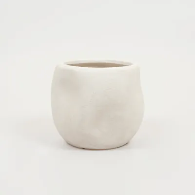 Lisboa organische bloempot voor binnen 20X20X18CM wit