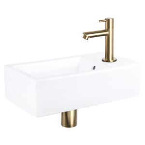 Differnz Force fonteinset keramiek - kraan recht - 40 x 22 x 11.5 cm - mat goud