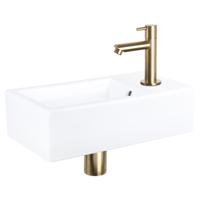 Differnz Force fonteinset keramiek - kraan recht - 40 x 22 x 11.5 cm - mat goud