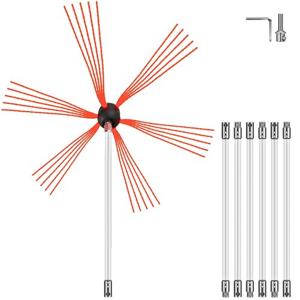 VEVOR Schoorsteen Borstel Staven 7 m Lange Schoorsteenveger Borstels Staven Wit Schoorsteenveger Kit van Nylon met Diverse Accessoires Gebruikt voor Alle Vormen van Metalen of Bakstenen Schoorsteen