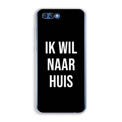 Ik wil naar huis - Zwart: Honor 10 Transparant Hoesje