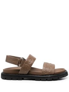 Ferragamo Gancini sandalen met reliëf - Bruin