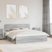 Bedframe Grijs Sonoma 180 x 200 cm Massief grenenhout