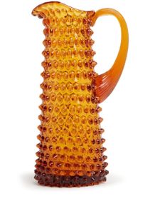 KLIMCHI grande carafe Hobnail en verre - Orange