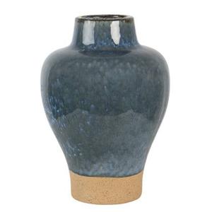 Clayre & Eef Vaas Ø 21x31 cm Blauw Keramiek Rond Decoratie vaas