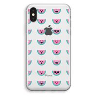 Smiley watermeloenprint: iPhone X Transparant Hoesje
