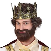 Guircia verkleed kroon voor volwassenen - goud - latex - koning - koningsdag/carnaval - Verkleedhoofddeksels - thumbnail