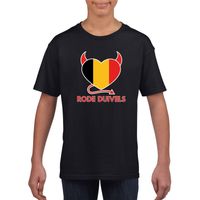 Zwart Belgie rode duivels hart shirt kinderen