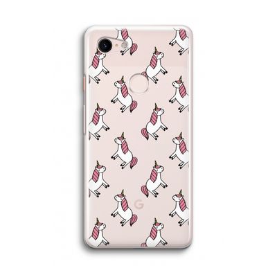Eenhoorns overal: Google Pixel 3 Transparant Hoesje